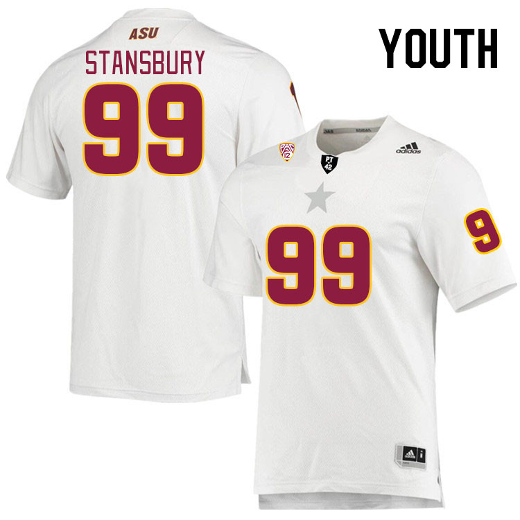 Youth #99 Gharin Stansbury Arizona State Sun Devils College Football Jerseys Stitched Sale-White